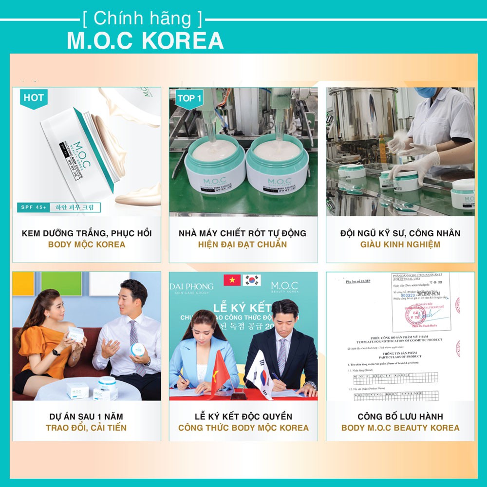 Kem trắng da body M.O.C KOREA [chính hãng 100%]