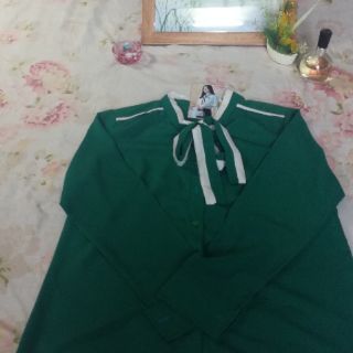 Sơ mi trơn cổ nơ