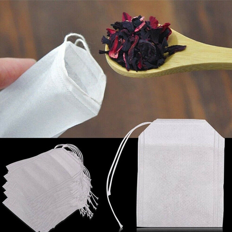 Set 50 túi lọc trà thiết kế đơn giản màu trắng không gây ô nhiễm