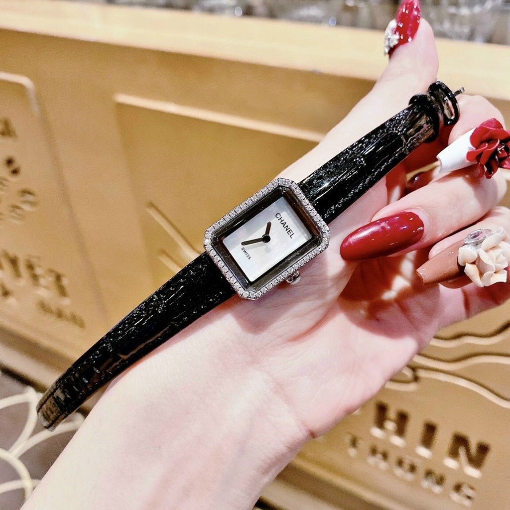 Đồng hồ nữ Chanel premiere 26mm máy Swissquartz, viền đính đá cao cấp, dây da cao cấp