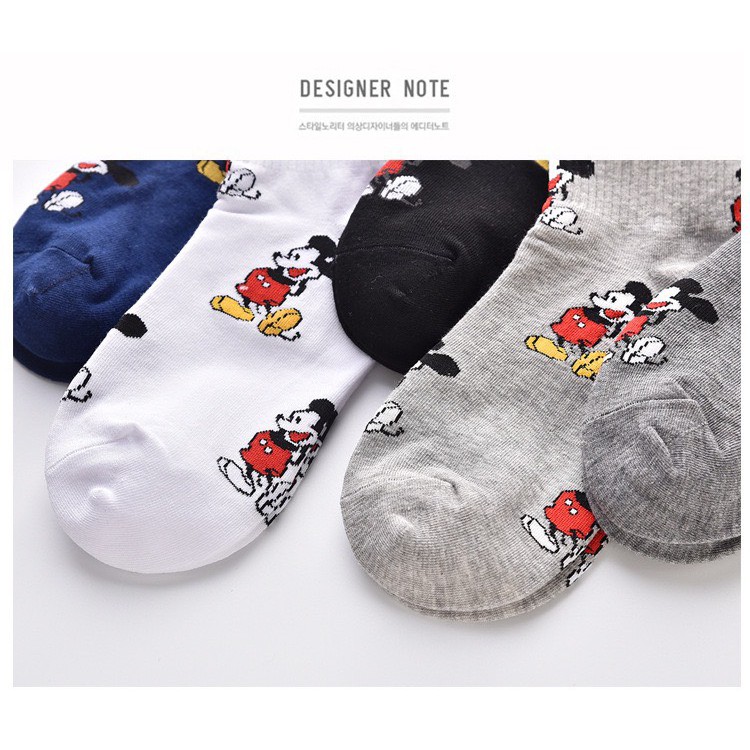 Set 5 đôi tất cổ thấp Mivino nam nữ chuột Mickey dễ thương TN89