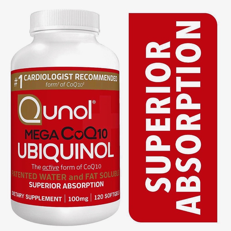 Viên uống bổ tim, điều hoà huyết áp Qunol Mega CoQ10 Ubiquinol 100mg hộp 120 viên