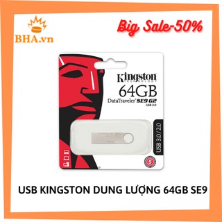 USB Kingston 64gb/32gb/16gb/8gb SE9 2.0, thiết kế nhỏ gọn, vỏ kim loại chống nước