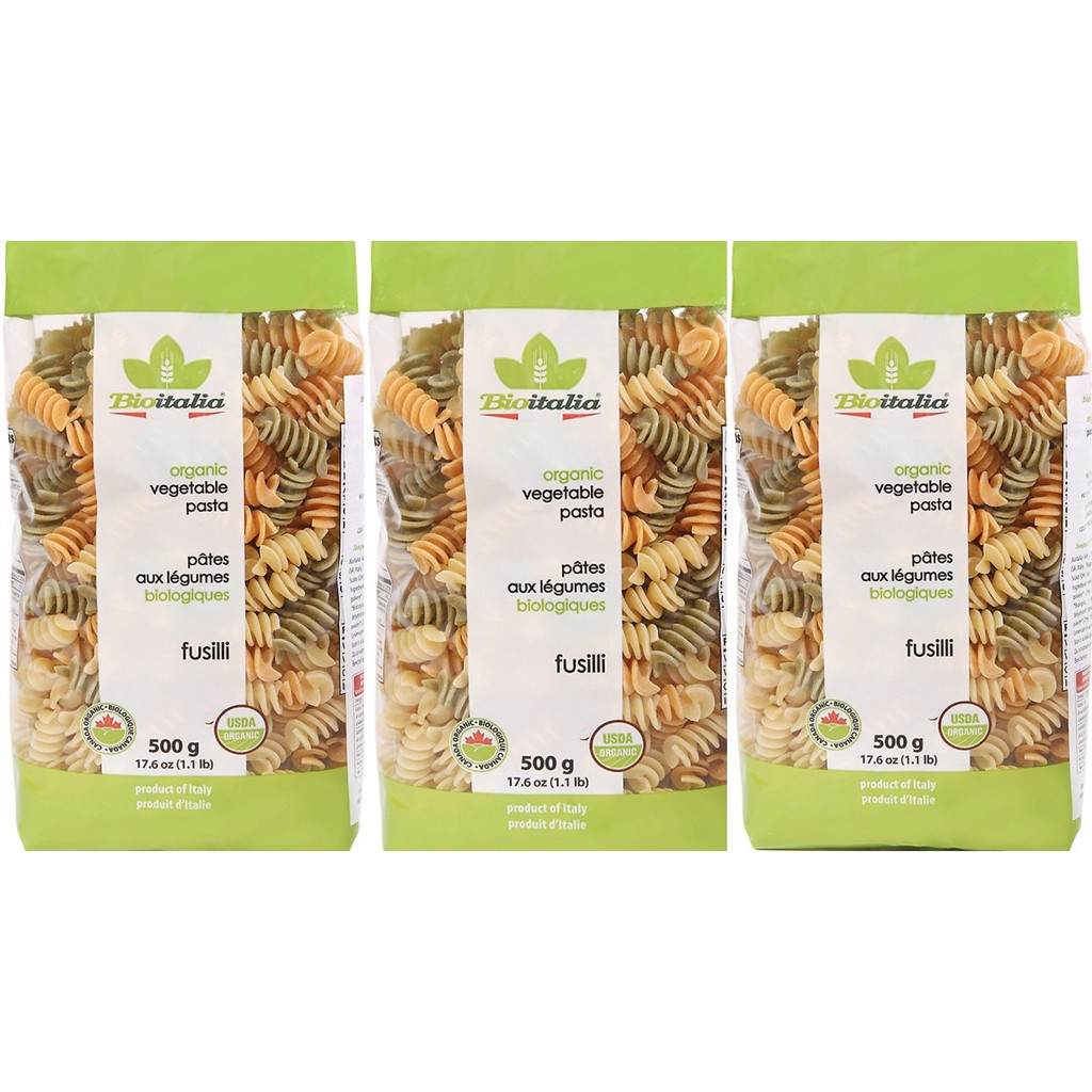 Nui Xoắn Fusilli Rau Củ Quả Hữu Cơ BioItalia (500g) - Lốc 3 Gói