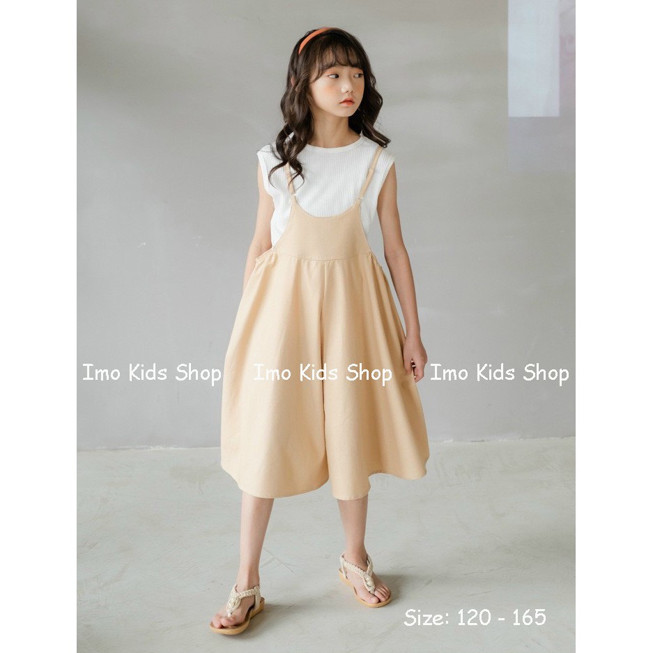 Sét yếm bé gái size đại 25-47kg quần áo bé gái hàng Quảng Châu cao cấp áo thun gân kết hợp vói yếm nữ giả váy thời trang