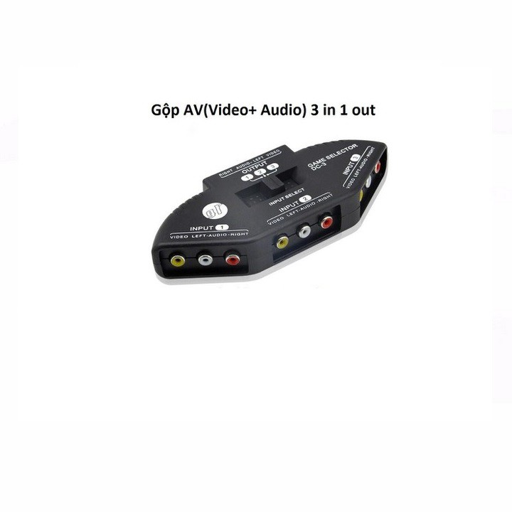 Bộ gộp AV 3 vào 1 ra Video + Audio - Gộp tín hiệu AV 3 vào 1 ra - AV 3 in 1 out