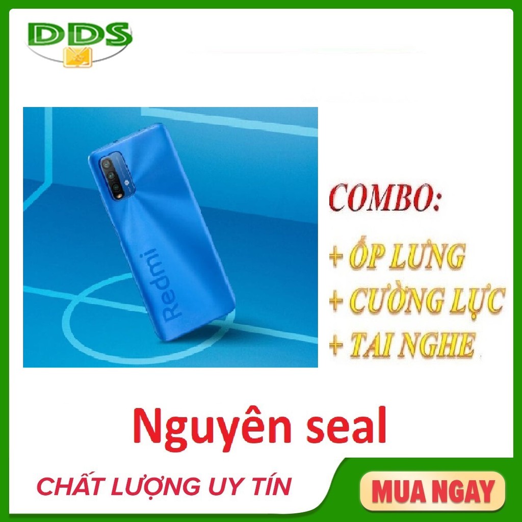 Combo Điện thoại Xiaomi Redmi Note 9 4/128  Chip Snap 662 China Version (4G) + Ốp lưng + Cường lực + Tai nghe
