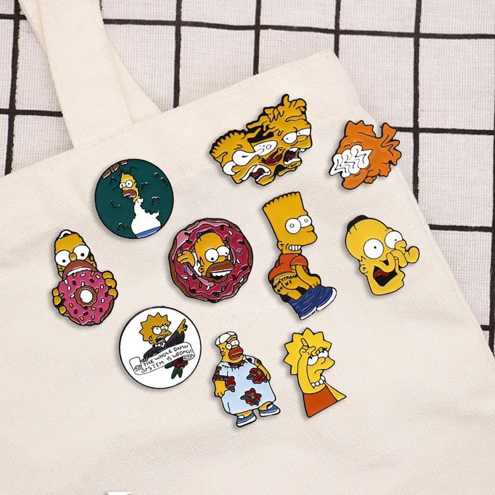 Huy Hiệu Cài Áo Hình Simpson Bằng Hợp Kim Tráng Men Dễ Thương Cho Bé Sưu Tầm