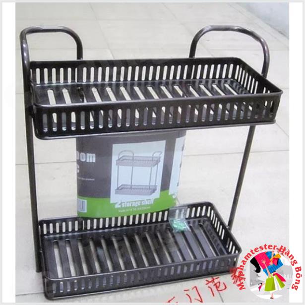 (HÀNG ĐẸP) Kệ 2 tầng hoặc 3 tầng sơn tĩnh điện NÂU ĐEN cao cấp