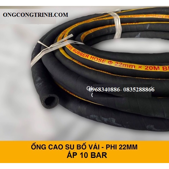 Ống cao su bố vải Việt Úc Phi 22mm -giá 10m  - hàng chính hãng KT