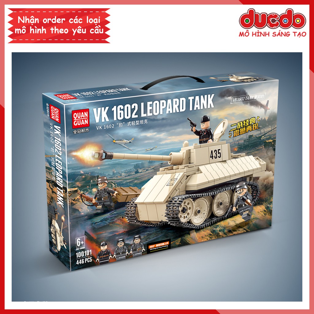 Lắp ghép Siêu tank Leopard của phát xít Đức hùng mạnh - Đồ chơi Xếp hình Mô hình WW2 QuanGuan 100101