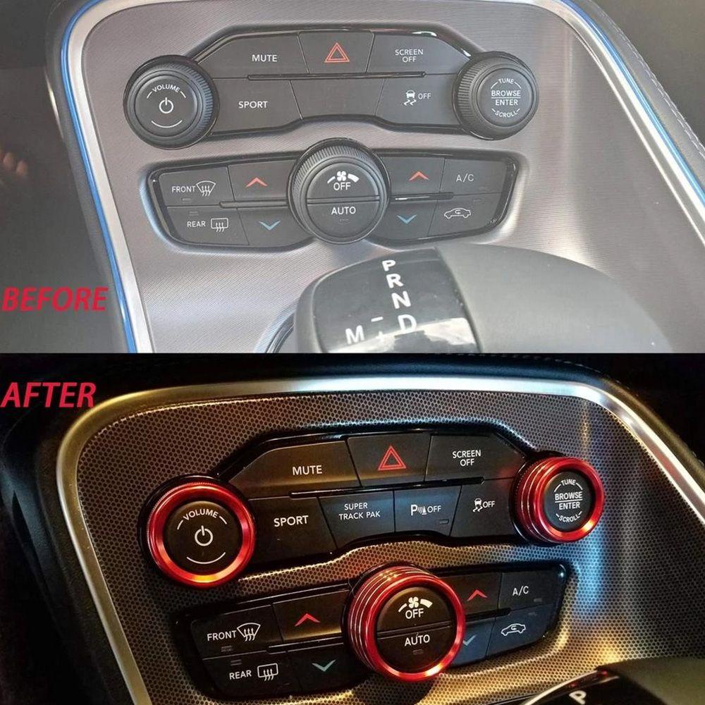 Bộ 6 Vòng Hợp Kim Nhôm Trang Trí Nút Điều Chỉnh Âm Lượng Xe Hơi Ford F150