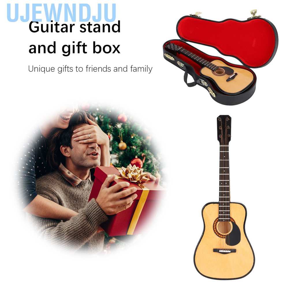 Mô Hình Đàn Guitar Mini Bằng Gỗ Trang Trí Nhà Búp Bê