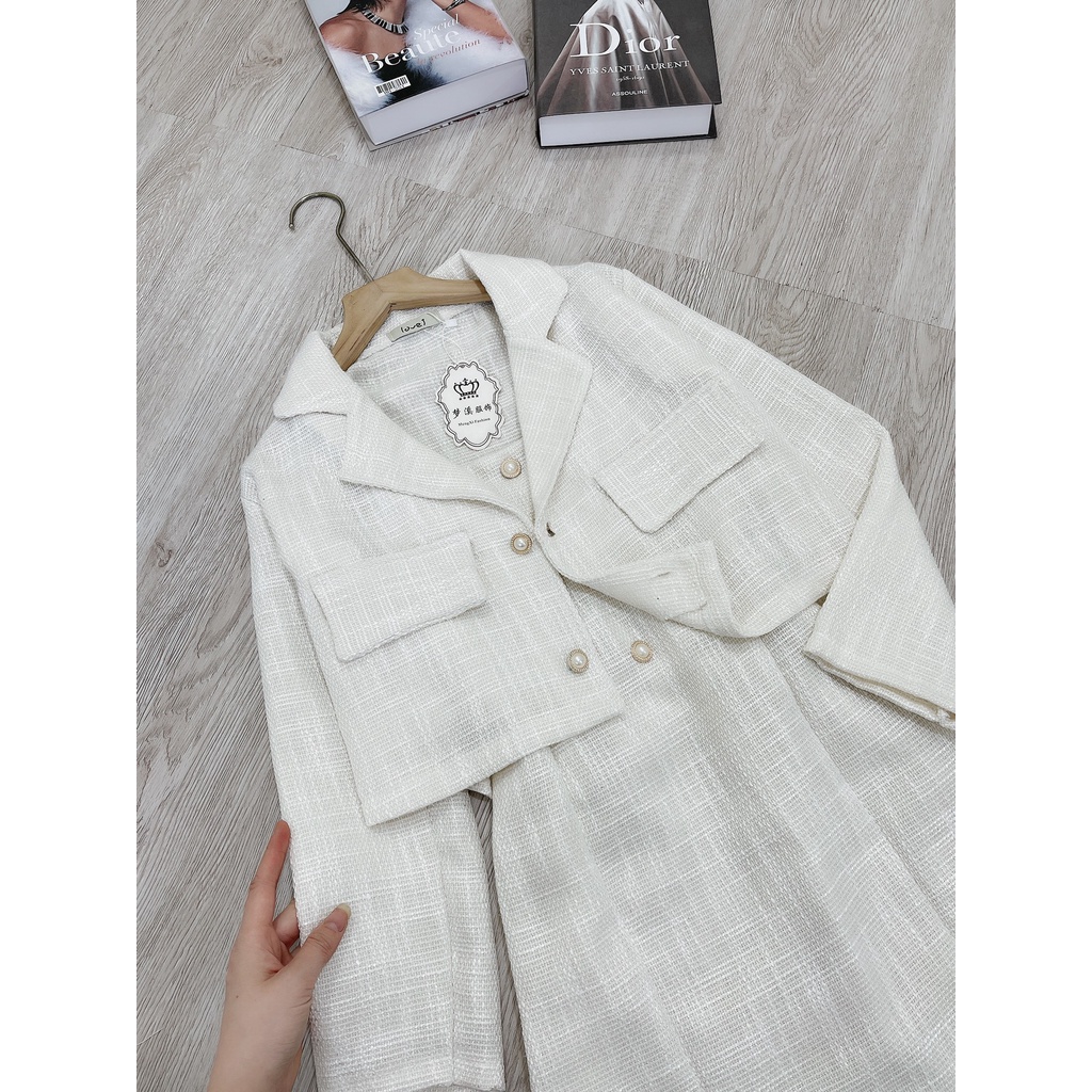 ÁO DẠ TWEET TRẮN DÁNG VEST 2 LỚP THANH LỊCH THỜI TRANG | BigBuy360 - bigbuy360.vn