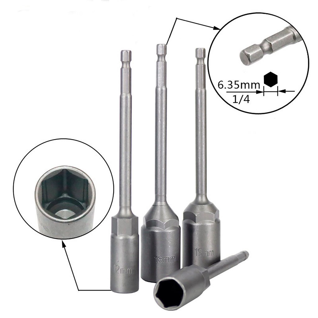 Bộ 15 Khẩu Chụp Bulong Sâu Lòng Dài 150mm Bắn Vít Chân Lục Giác Cao Cấp | Mezoha