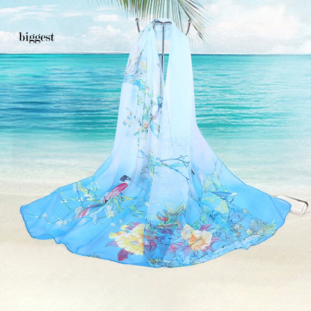 Khăn choàng đi biển họa tiết hoa thời trang