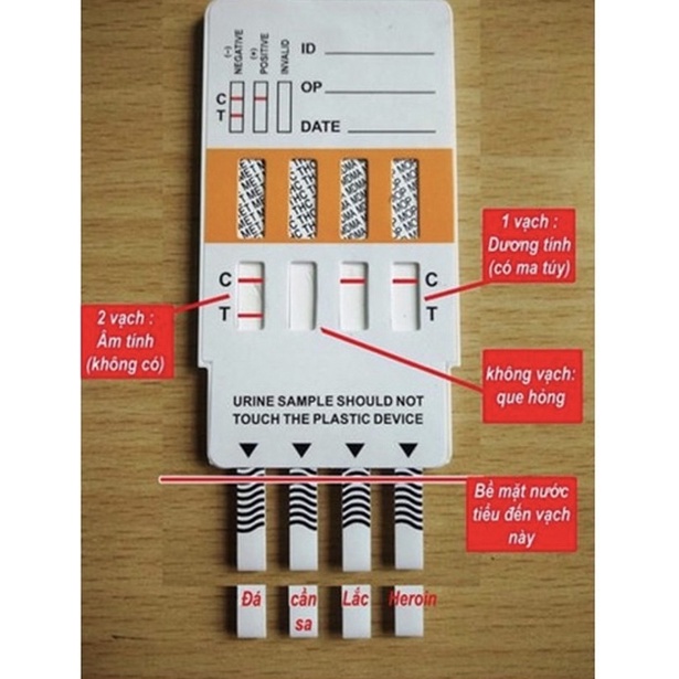 Que thử ma tuý 4 chân, que thử các chất gây nghiện test nhanh nước tiểu drugs of abuse test