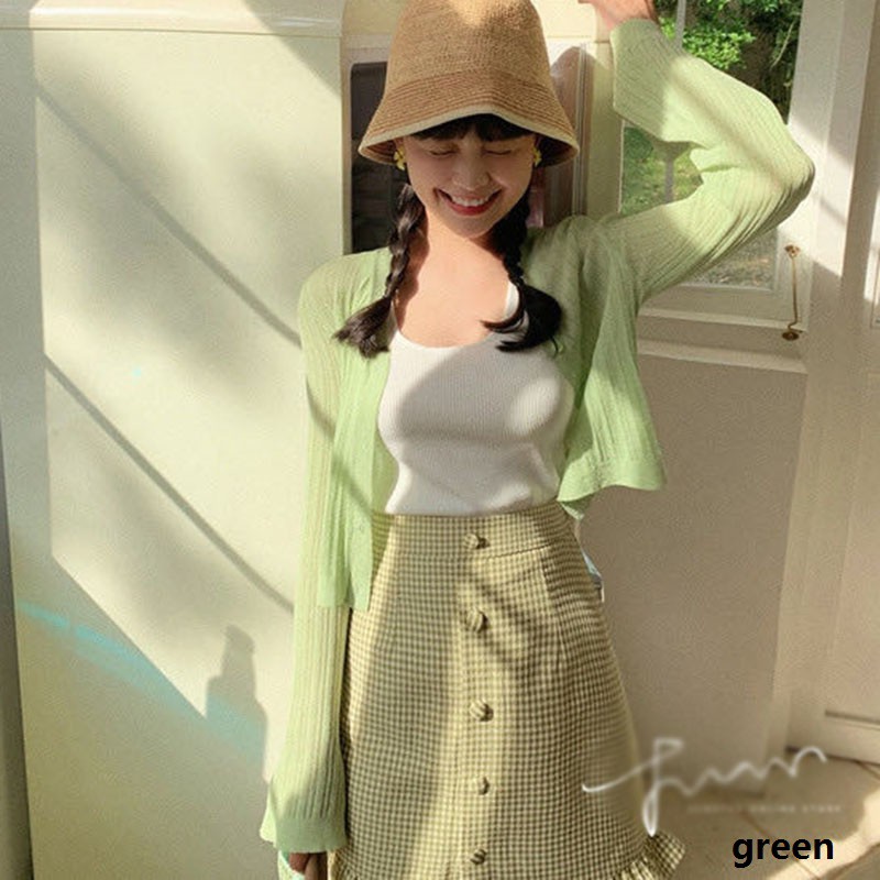 Women's Trumpet Sleeve Knit Cardigan Sunscreen Shirt