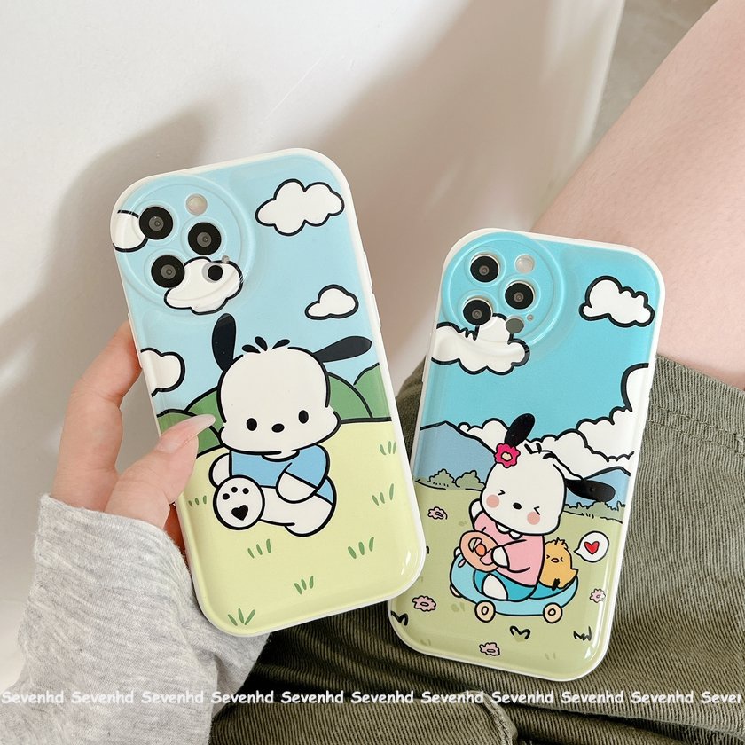 Ốp Điện Thoại Mềm Hình Cún Mắt To Cho iPhone 14 13 12 11 Pro Max X XR Xs Max 8 7 6 6s Plus SE 2020