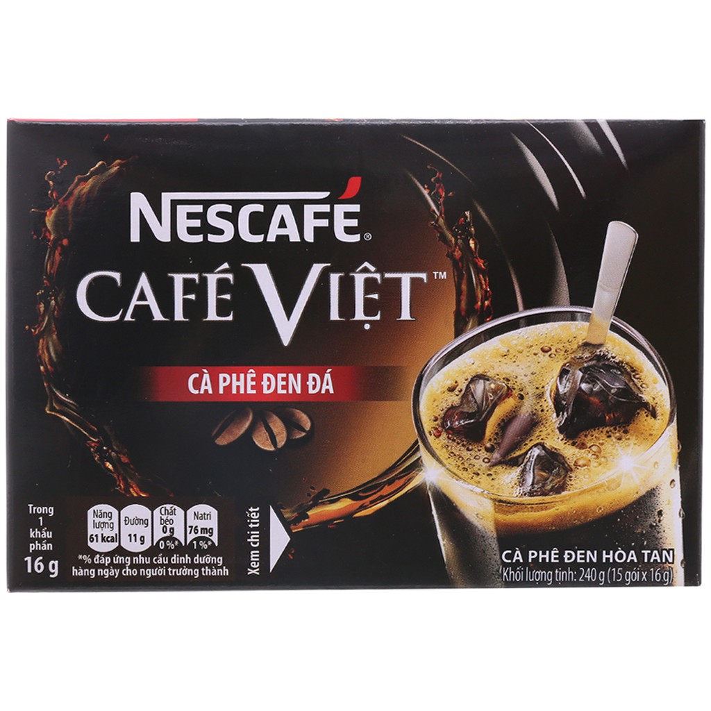 Cafe đen đá Nescafe Việt 15 gói 240g