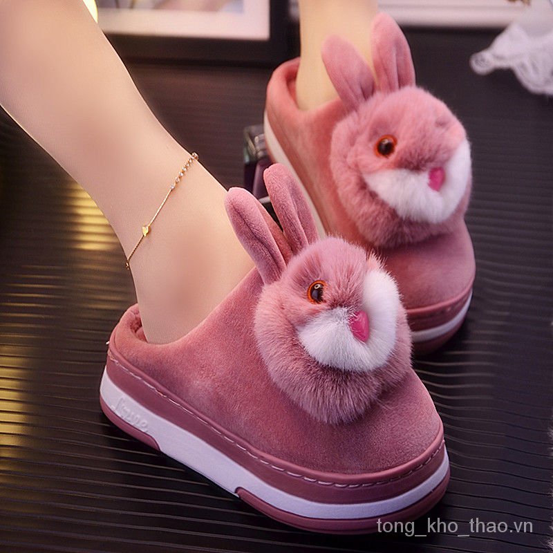 Dép bông đi trong nhà đế dày thiết kế mới thời trang mùa đông dành cho nữ 2021