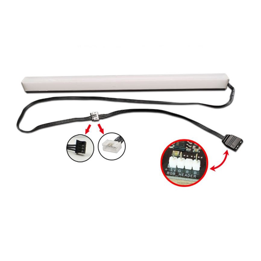 Dây Chuyển Đổi Led Jack 4 Pin Sang 3 Pin 5v Đồng Bộ Mainboard Và Hub P-ARGB - Dùng Cho Dây Led, Giá Đỡ VGA, ...