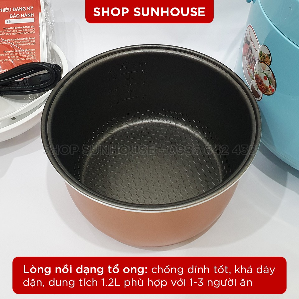 Nồi cơm điện 1.2L SUNHOUSE HappyTime HTD8522G bảo hành 12 tháng