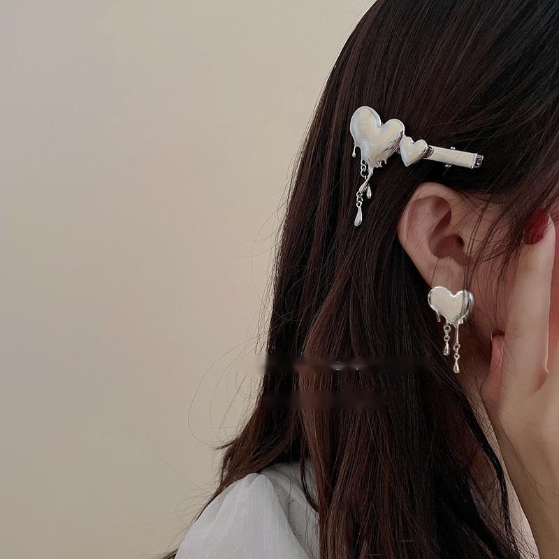 Kẹp Tóc Mỏ Vịt Đính Đá Giọt Nước Kiểu hip-hop Cá Tính Cho Nữ