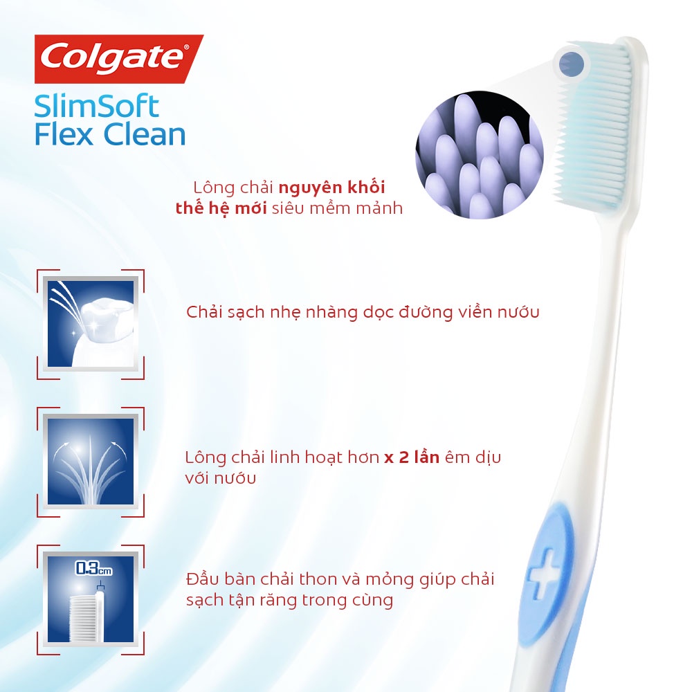 Combo 2 Bàn chải đánh răng Colgate Slim Soft Flex Clean