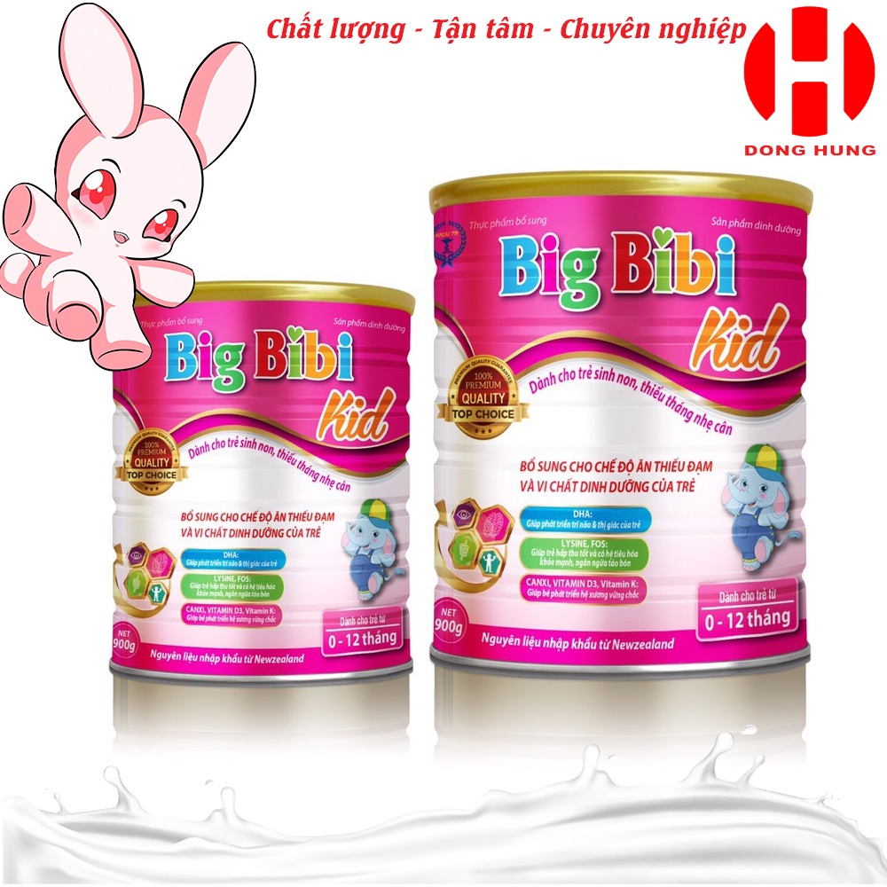 Sữa Big BiBi Kid - Sữa cho trẻ sinh non, thiêu tháng nhẹ cân lon 900Gr