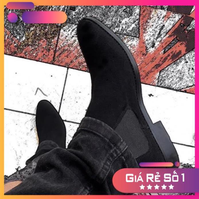 [Sale 3/3] Giày chelsea boot da bò thật Tefoss HT350 đen da lộn size 38-44 Sale 11 -op1 " _ ?