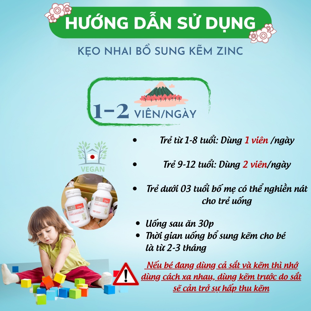 Kẹo nhai bổ sung kẽm cho bé Bio Island Zinc của Úc 120 viên