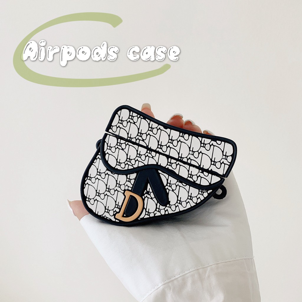 Bag Vỏ Bảo Vệ Hộp Sạc Tai Nghe Airpods 1 / 2 Bằng Silicon Hình Túi Xách Thời Trang