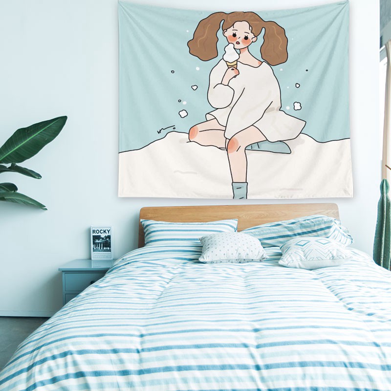 Thảm Treo Tường Họa Tiết Hoạt Hình Đáng Yêu Dùng Cho Trang Trí Nhà Cửa