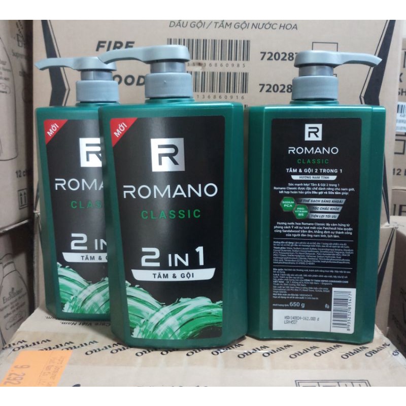 Tắm và gội Romano Classic 2 in1 650ml