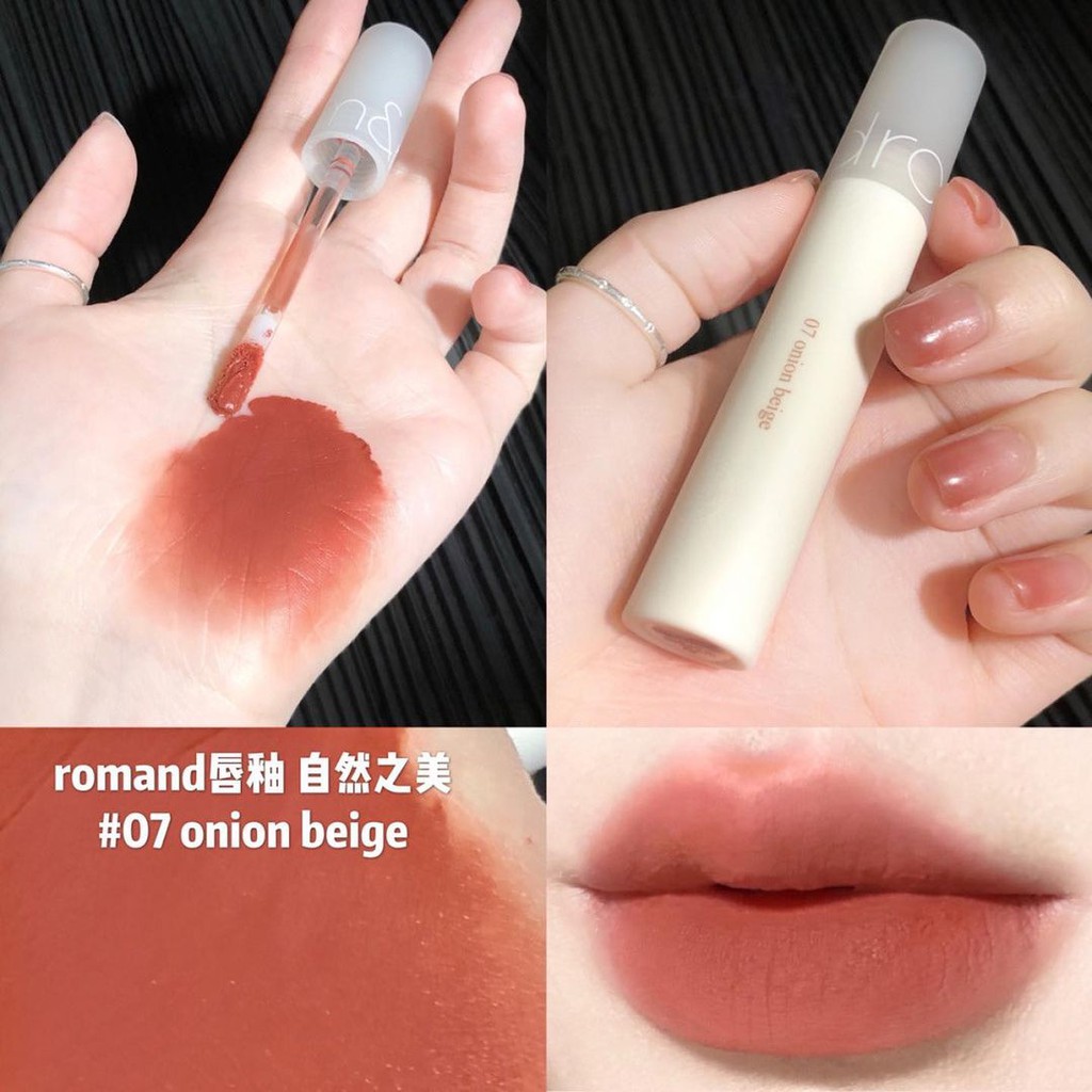 Son kem lì, siêu mịn môi Romand HanBok See Through Matte Tint 07 Onion Beige,08 Flower Coral,09 Maple Red,10 BlushPurple