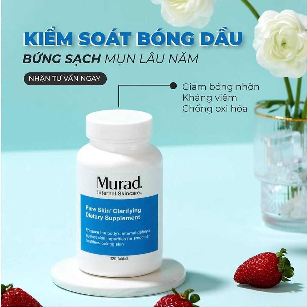 Viên Uống Giảm Mụn, Giảm Dầu Murad Pure Skin Clarifying murad