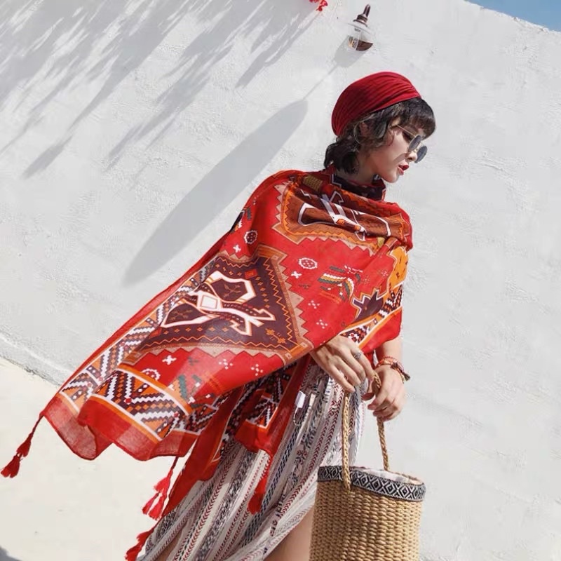 [HÀNG LOẠI] Khăn Boho Đi Biển Chống Nắng Hoạ Tiết Vintage Cực Đẹp