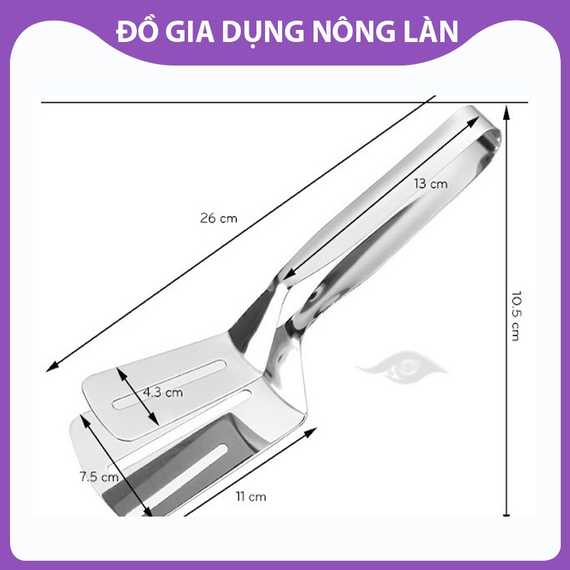 Kẹp inox gắp thức ăn - xẻng lật thực phẩm chiên đồ ăn bằng inox NL shop