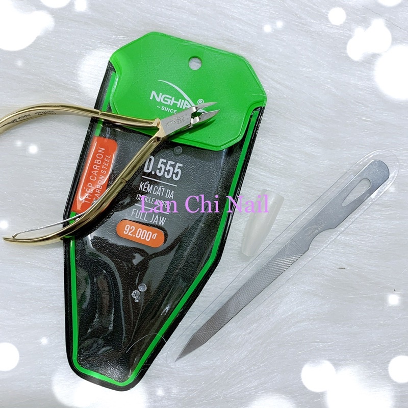 Combo 10 cây kềm cắt da D555 mạ vàng tặng dũa, kìm vàng D555 kềm nghĩa