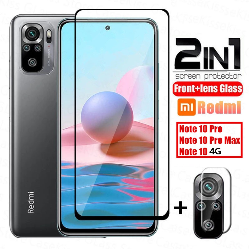 Kính Cường Lực Trong Suốt Bảo Vệ Ống Kính Máy Ảnh 2 Trong 1 Cho Xiaomi Redmi Note 10 Pro Note10 Note10Pro
