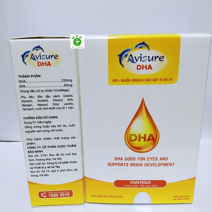 AVISURE DHA – DHA tinh khiết từ NAUY cho mẹ bầu giúp bé phát triển não bộ và thị giác tối ưu (40 viên)