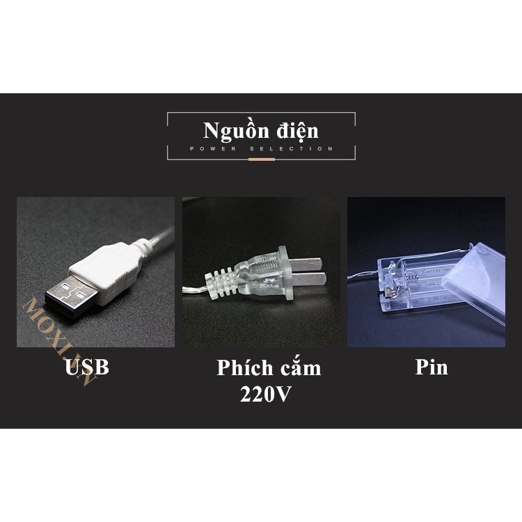 [ Quà 8/3 ] Đèn LED Hình Kim Cương Phong Cách Bắc Âu Dài 3m 20 Bóng Đèn Trang Trí Tiệc Cưới, Anni, Cầu Hôn, Sinh Nhật