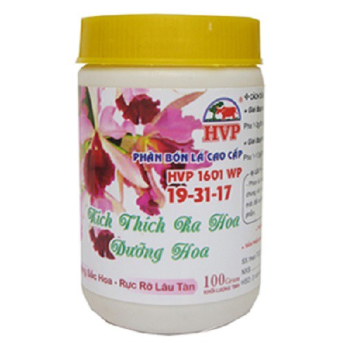 Phân bón HVP 19-31-17 KÍCH THÍCH RA HOA DƯỠNG HOA HỦ 100G