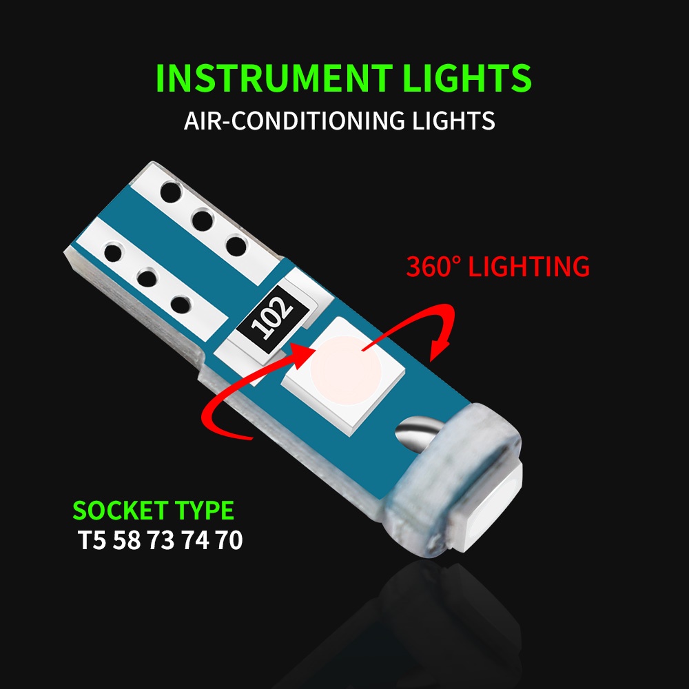 Bóng Đèn LED T5 Siêu Sáng Cho Xe Hơi
