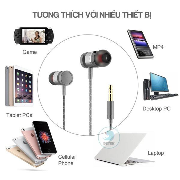 [Mã ELFLASH5 giảm 20K đơn 50K] Tai nghe nhét tai thời trang Detek G63