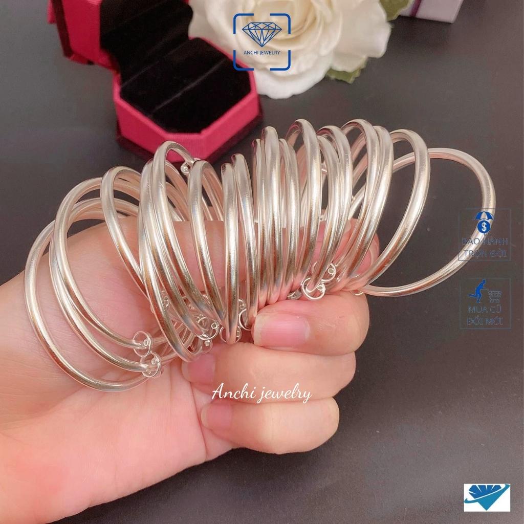 Lắc tay kiềng khắc tên cho bé sơ sinh - bạc nguyên chất, Anchi jewelry