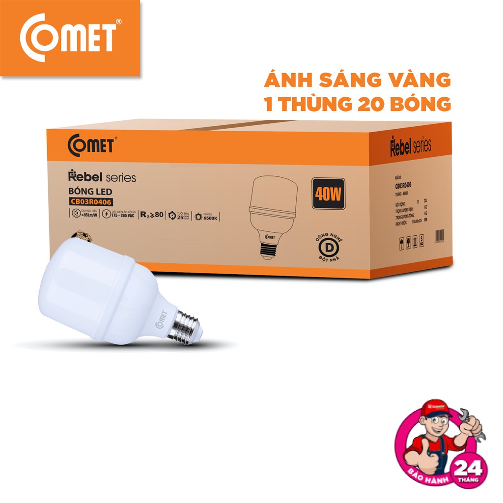 01 THÙNG Bóng Led Trụ COMET CB03R loại 20W, 30W (Ánh sáng VÀNG) Rebel Series