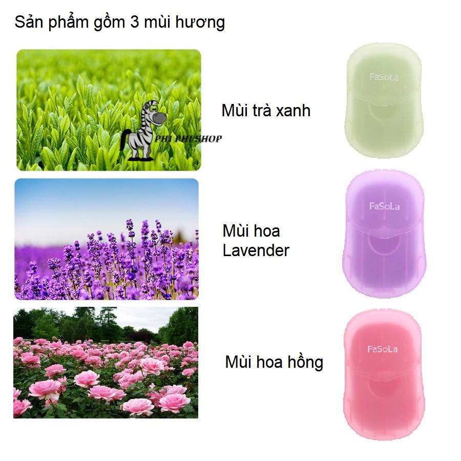 Hộp xà phòng giấy 50 tờ FaSoLa tiện dụng mang theo bên mình JY162