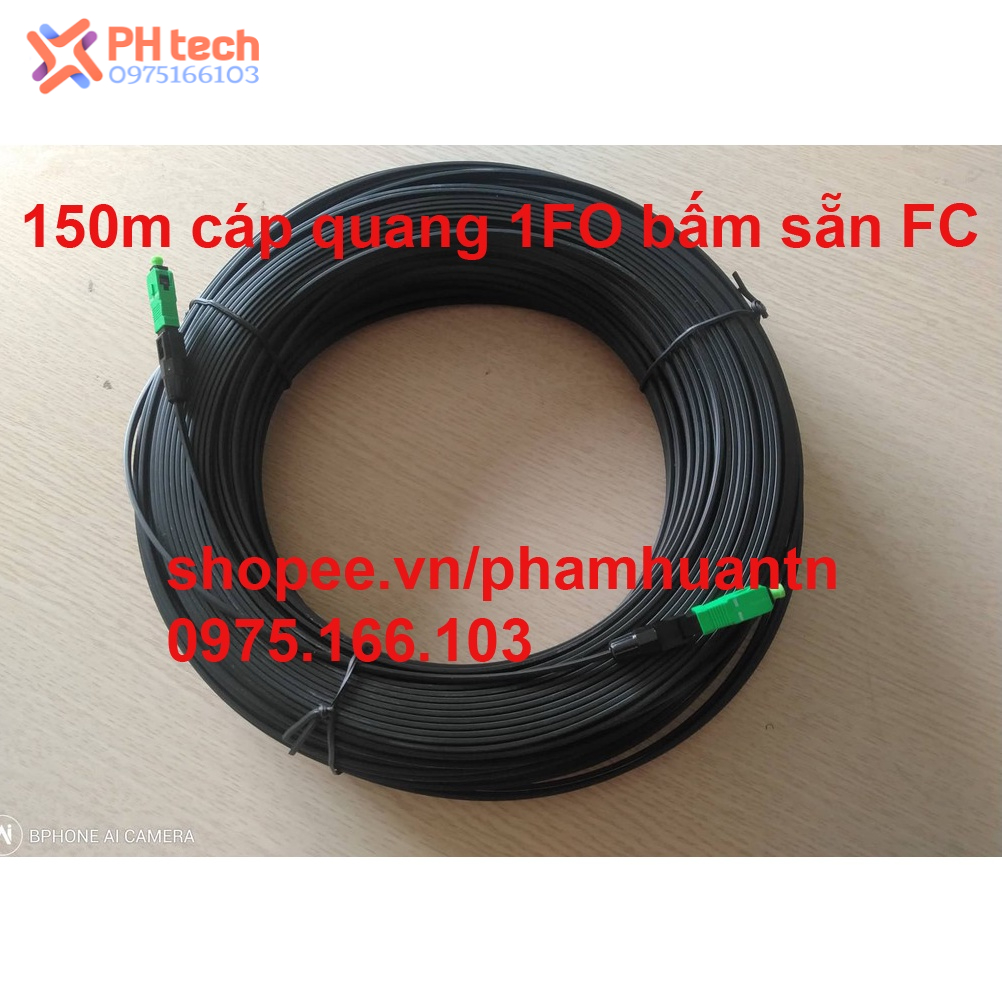 150m cáp quang 1fo  bấm sẵn 2 đầu FC